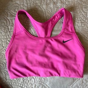 Pink Nike sports bra